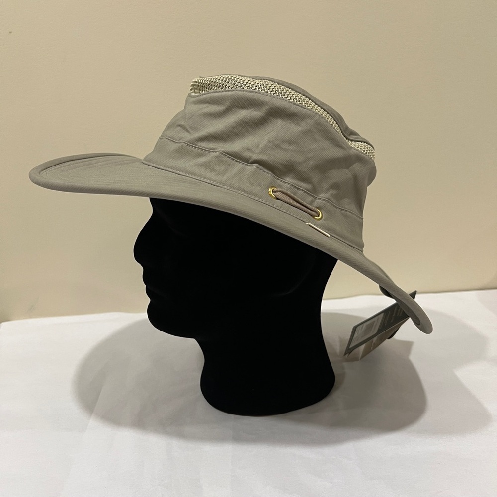 TILLEY MODEL T4MO-1 AIRFLO HIKERS HAT -  BEIGE-GREY - SIZE 7 3/8 - Picture 3 of 11